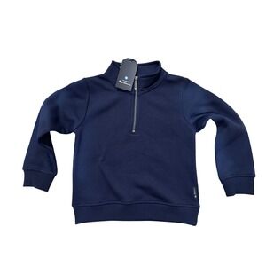 Ben Sherman Original Toddler Boys 1/4 Zip Pullover Sweatshirt Navy Size 6 NWT